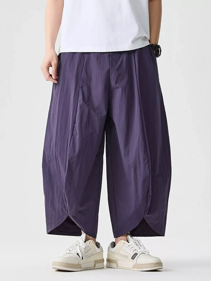 Men's Plus Size Cropped Wide-Leg Harem Pants