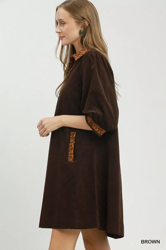 Another view: Umgee V-Neck Shift Dress with Contrast Trim