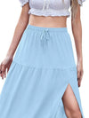 Women's flowy tiered maxi skirt sizes S to 3XL