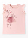 Little Orbit Ballerina Ruffle Sleeve T-Shirt — product view 5