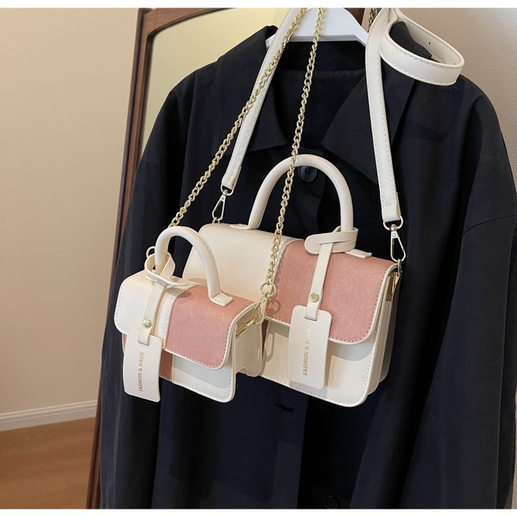 Women's Contrasting Color Patchwork Crossbody Shoulder Bag - Compact Square Handbag by Sarah Express