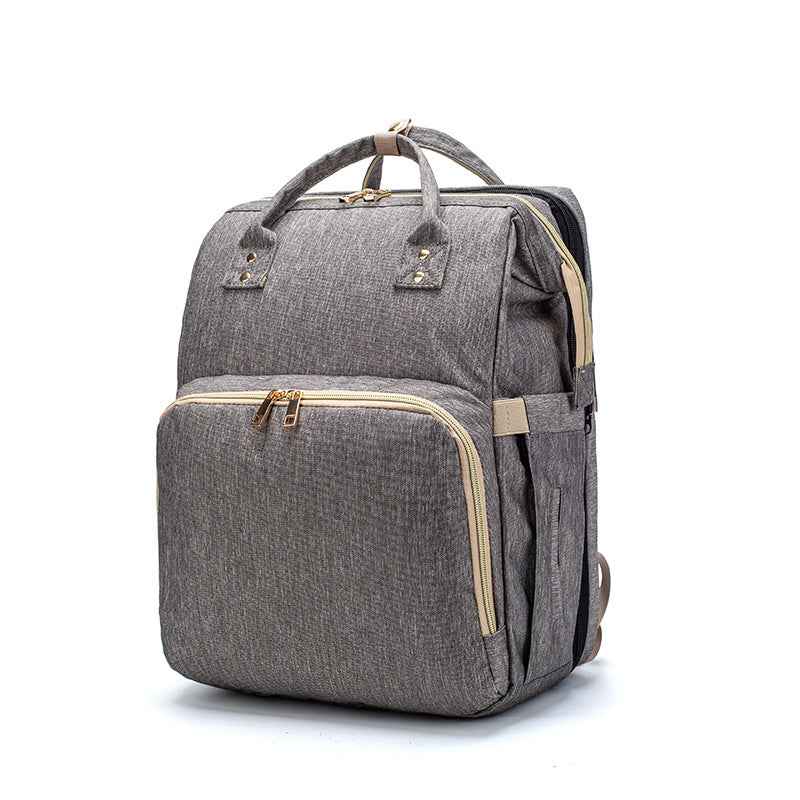3-in-1 Convertible Baby Diaper Backpack with Foldable Travel Crib & USB Charging Port