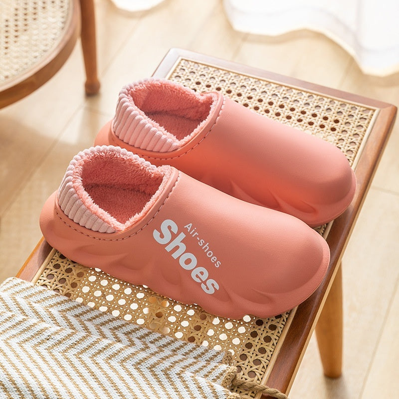Waterproof Faux Fur Lined Cotton Slippers