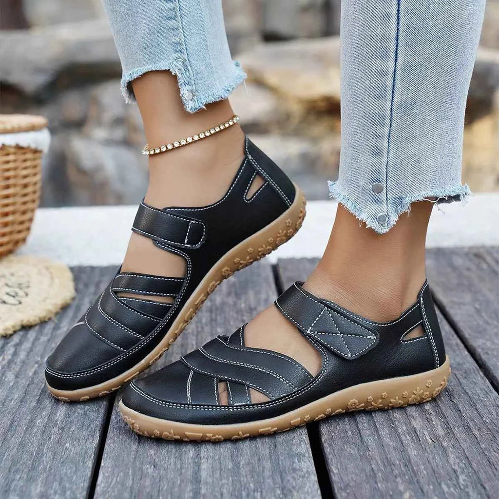 Women's Velcro Slip-On Sneakers | Casual Flat Walking Shoes | Comfortable Everyday Footwear
