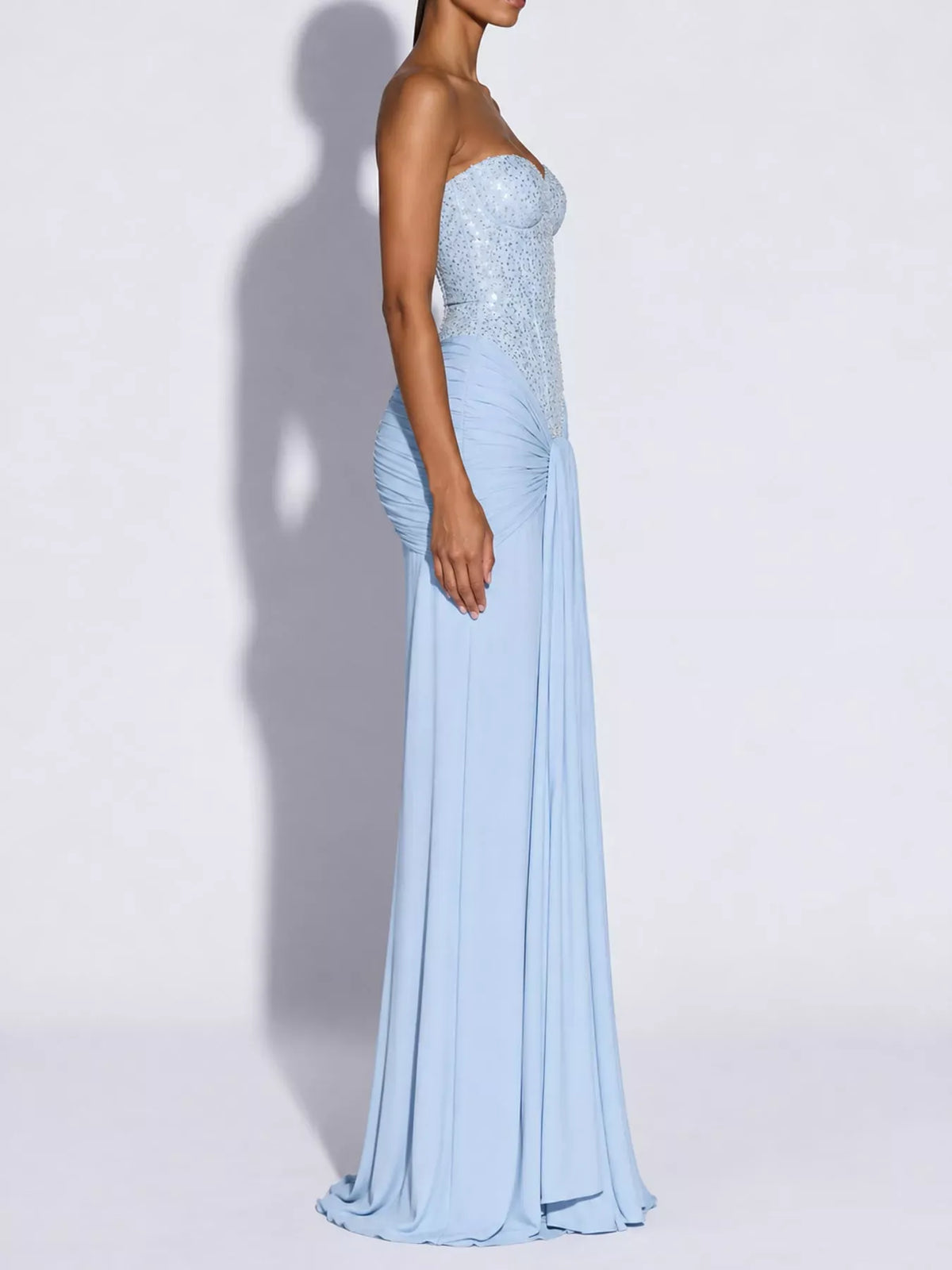Women's Strapless Sequin Corset Maxi Dress — photo 13