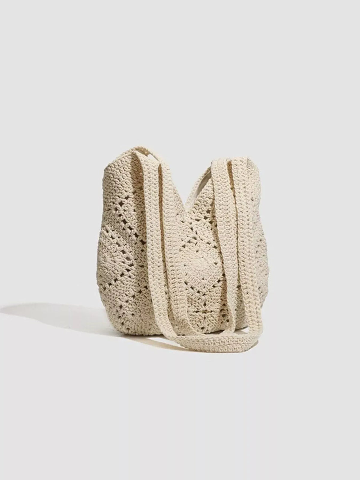 Beige Crochet-Knit Shoulder Bag — photo 6