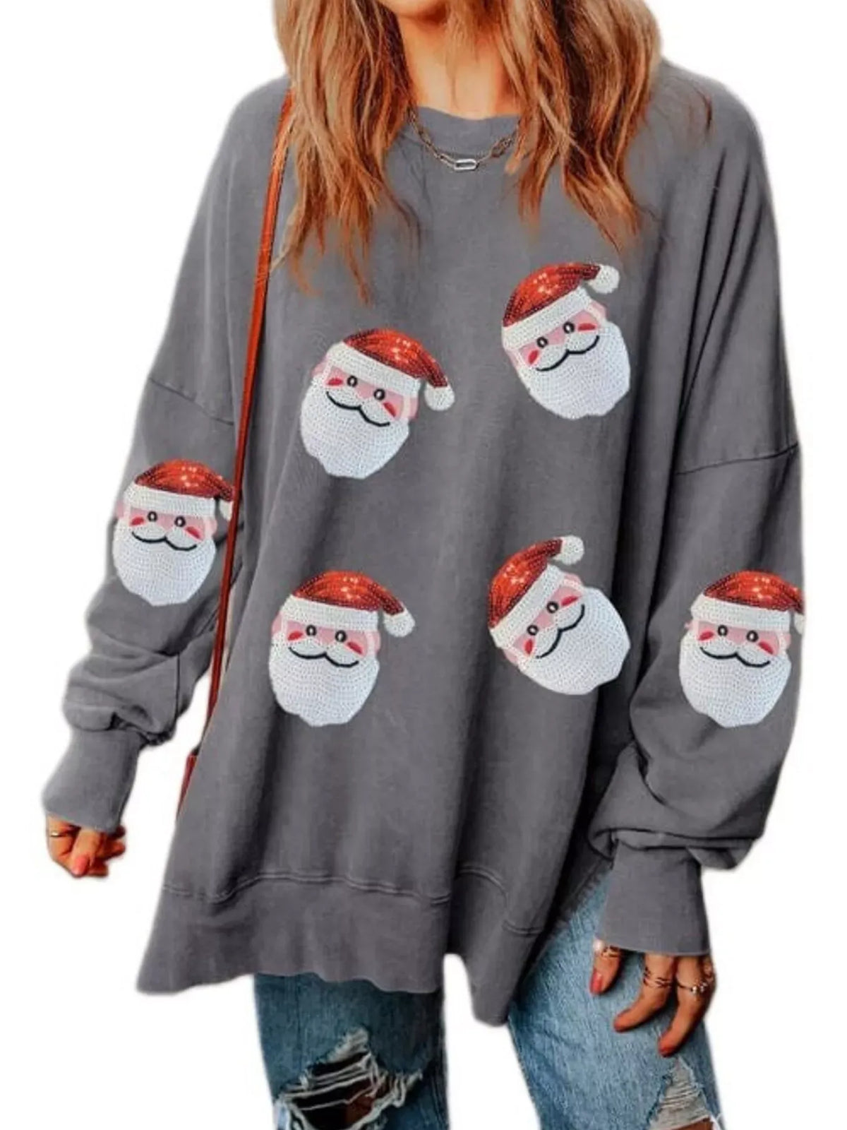 Santa Claus Graphic Oversized Sweatshirt — photo 8