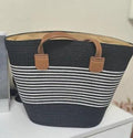 Women's Large Rattan Weave Shoulder Tote Bag - Straw Woven Beach Bag with Zipper