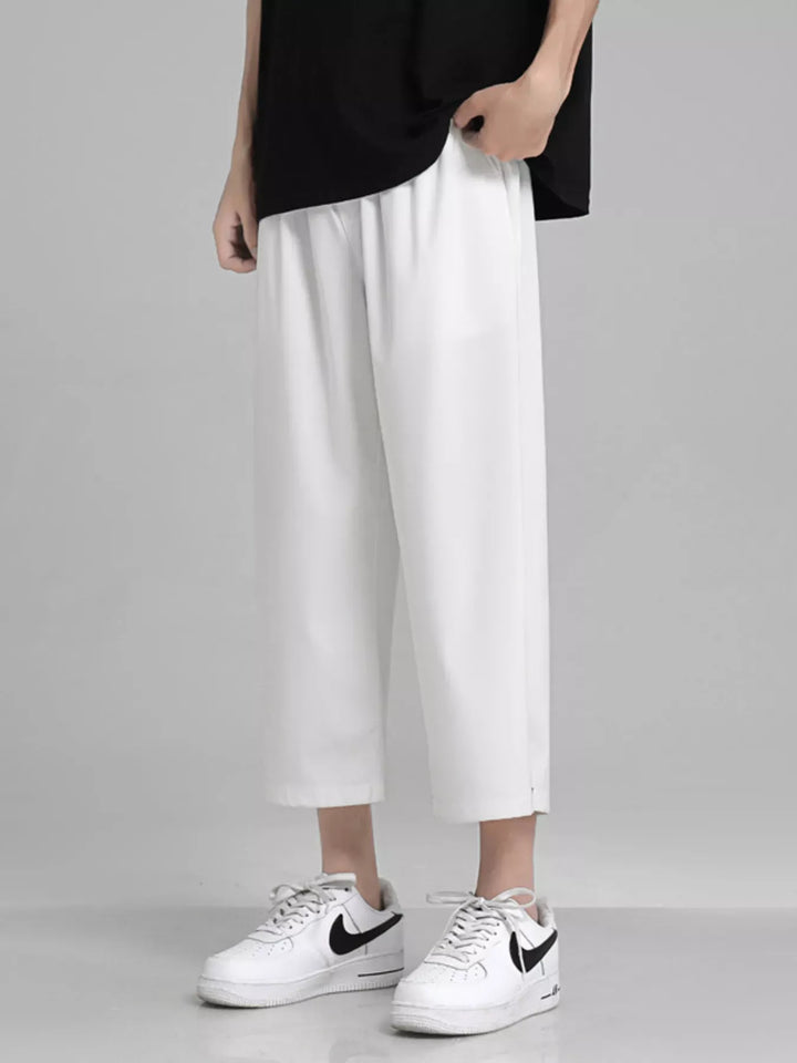 Men's Full Size Loose Fit Cropped Pants Plus