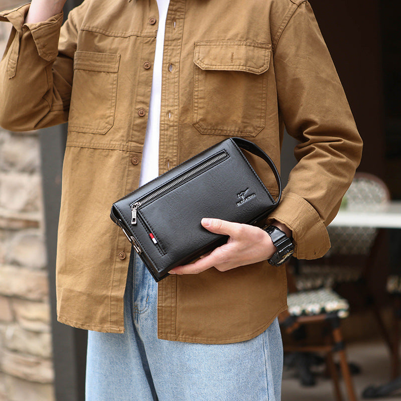 Men's Combination Lock Clutch Wallet | PU Leather Anti-Theft Business Wallet