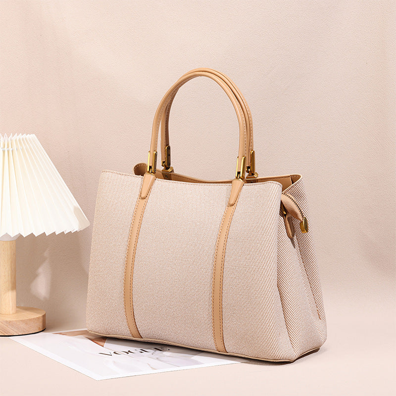 Sophisticated Women's Tote Bag - Premium PU Leather Commuter Handbag with Double Straps