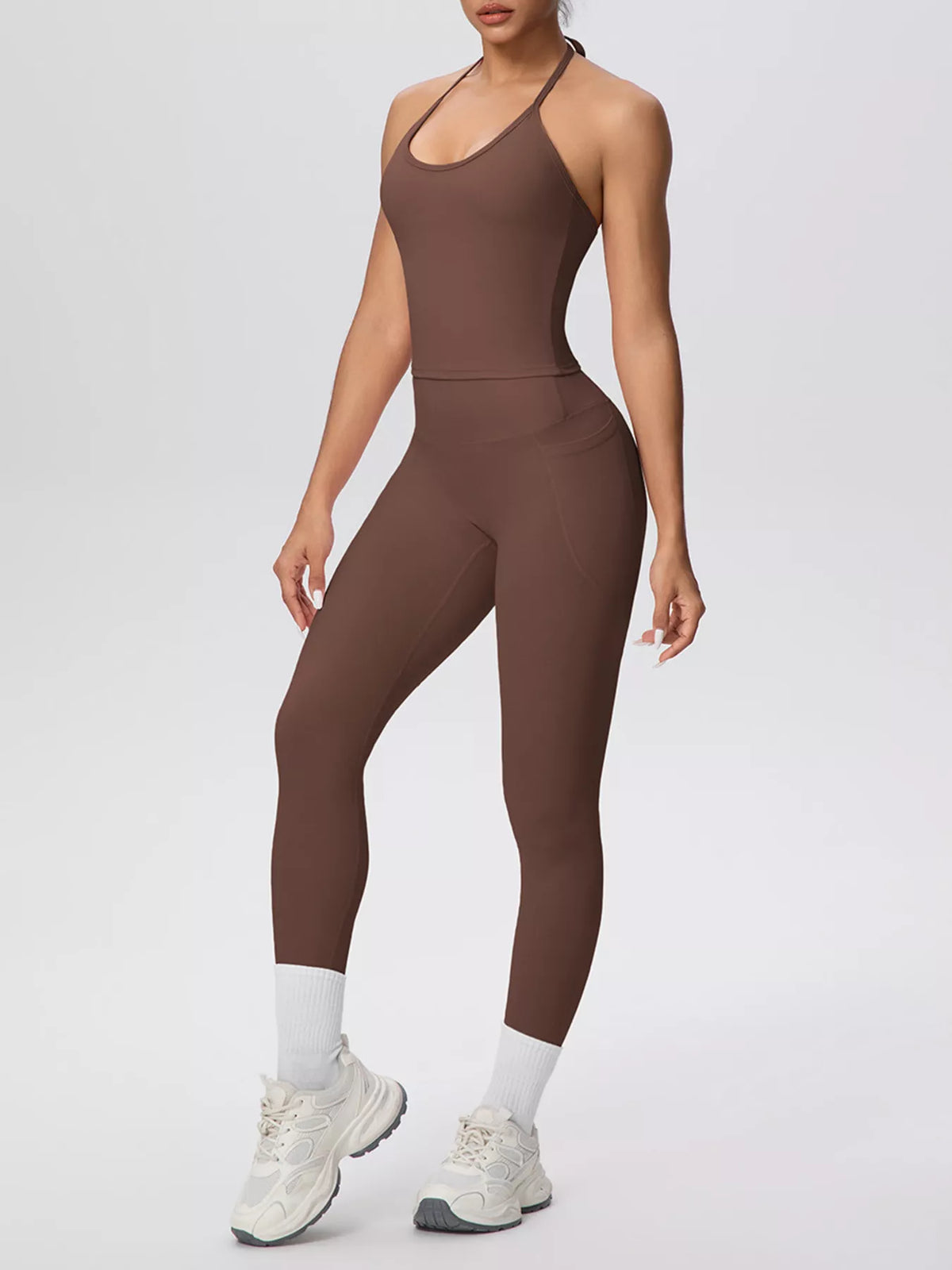 Halter Cami & High-Waisted Leggings Set