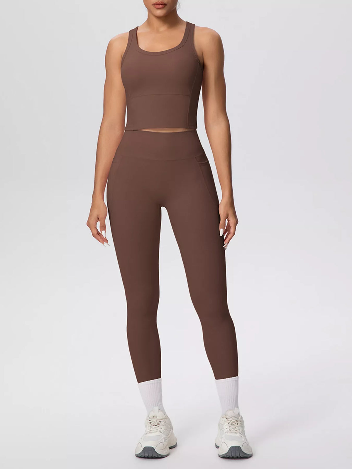 Scoop-Neck Tank & High-Waisted Leggings Set