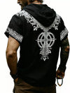 Rune Print Short-Sleeve Hooded Top — color or detail view 11
