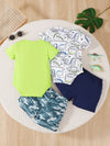 Clover Club 2 Piece Dino-Themed Baby Outfit Set — product view 3