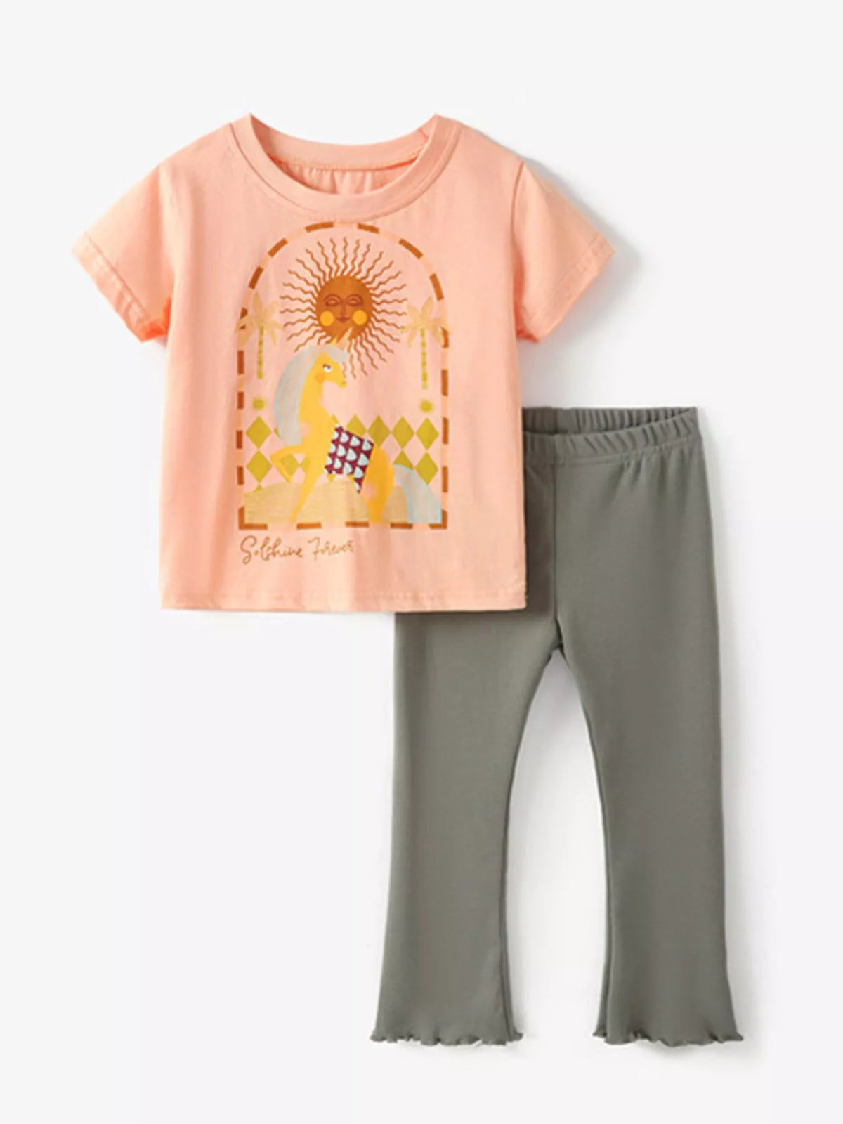 Children’s Graphic Cotton Tee & Pants Set