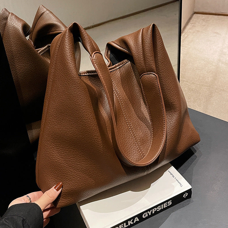 Women's PU Leather Tote Crossbody Shoulder Bag – Everyday Commuter Handbag | Black, Coffee, Brown, Khaki