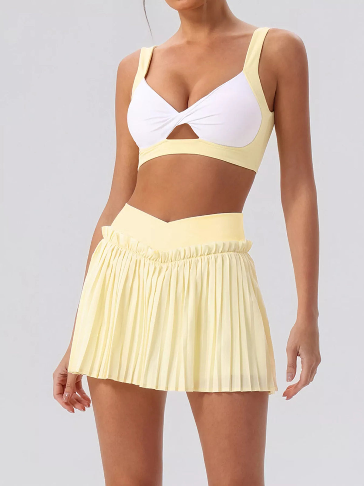 Pleated Skirt & Sleeveless Active Set