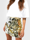 Oversized-sequin party mini skirt