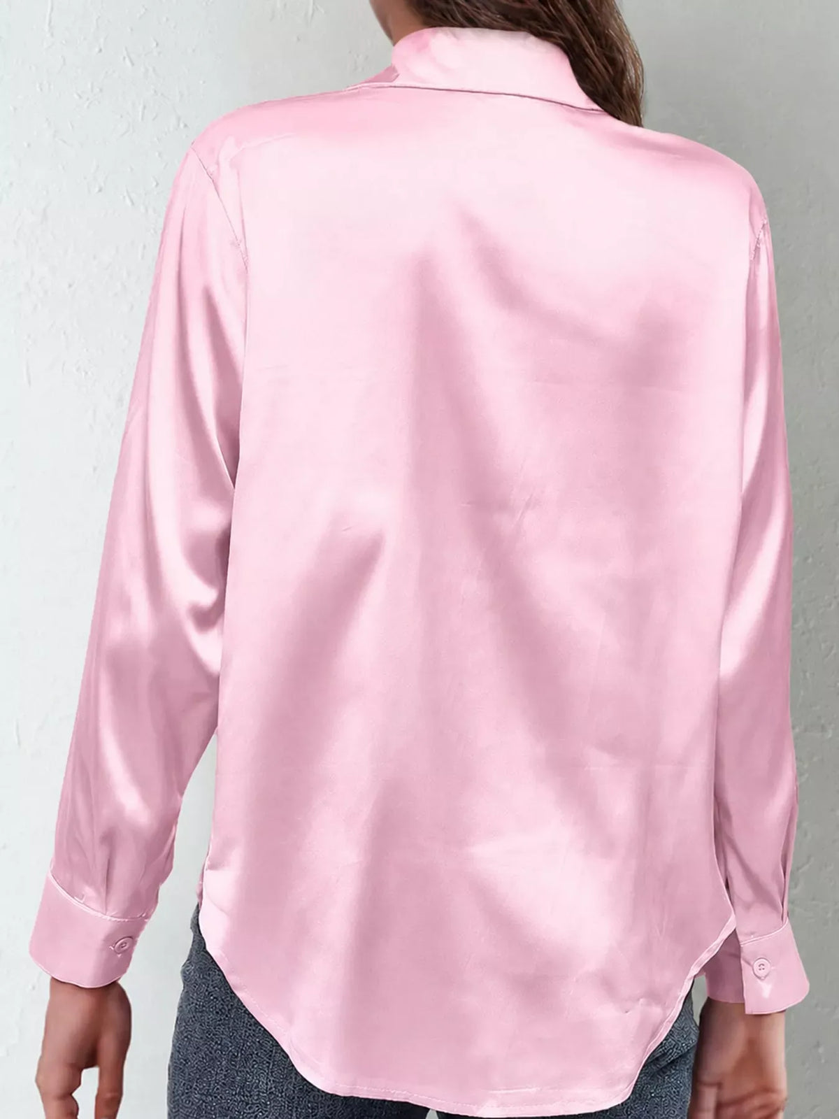 Women's Satin High-Low Button-Down Shirt — photo 21