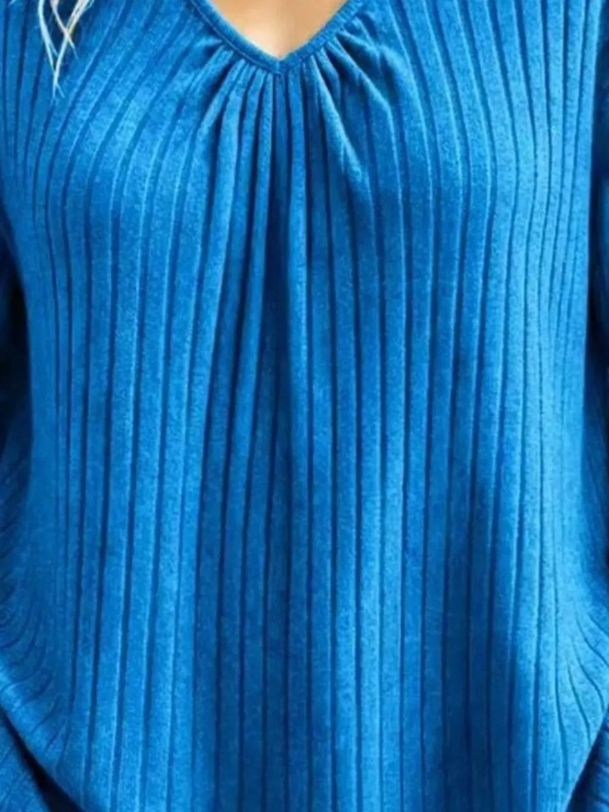 Women's Ribbed V-Neck Long-Sleeve Top — photo 5
