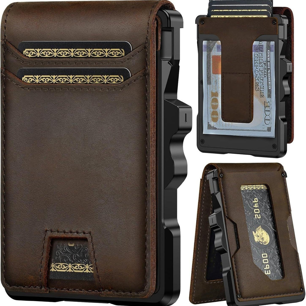 RFID Blocking Metal Card Holder - Anti-Scan Slim Wallet for Men & Women