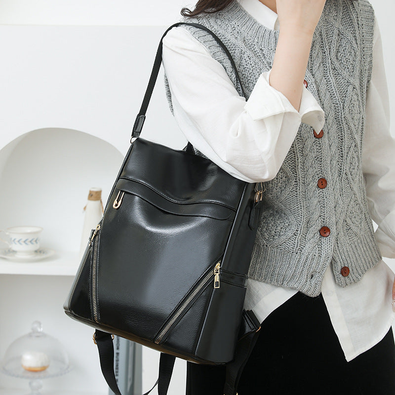 Women's Soft PU Leather Shoulder Bag – Waterproof Crossbody with Multi-Pocket Organizer | Black, Brown, Coffee, Gray
