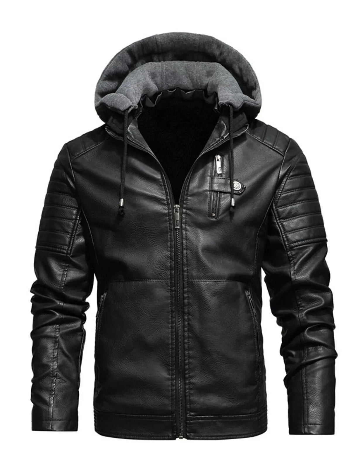 Men's Hooded Zip-Up Winter Jacket with Pockets — photo 3