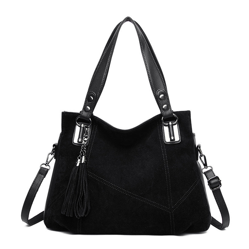 Women's Retro Tassel Suede Crossbody Bag | Vintage European Style Handbag with Multiple Pockets