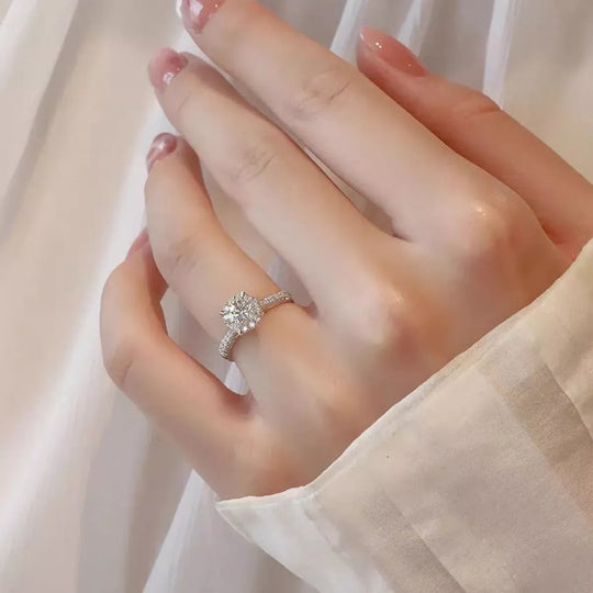 Another view: 1 Carat 925 Sterling Silver Moissanite Ring