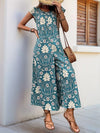 Solene Printed Crewneck Cap Sleeve Wide-Leg Jumpsuit — product view 4