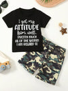 Meadow Days Letter Graphic T-Shirt and Camouflage Shorts Set — product view 10