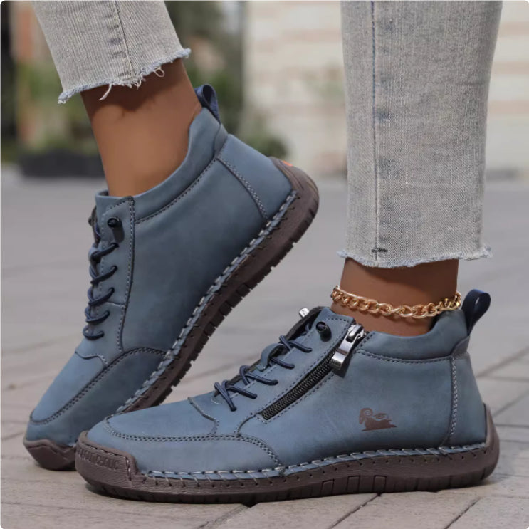 Women's Handmade Stitching Flat Shoes – Soft Sole Casual Lace-Up Flats