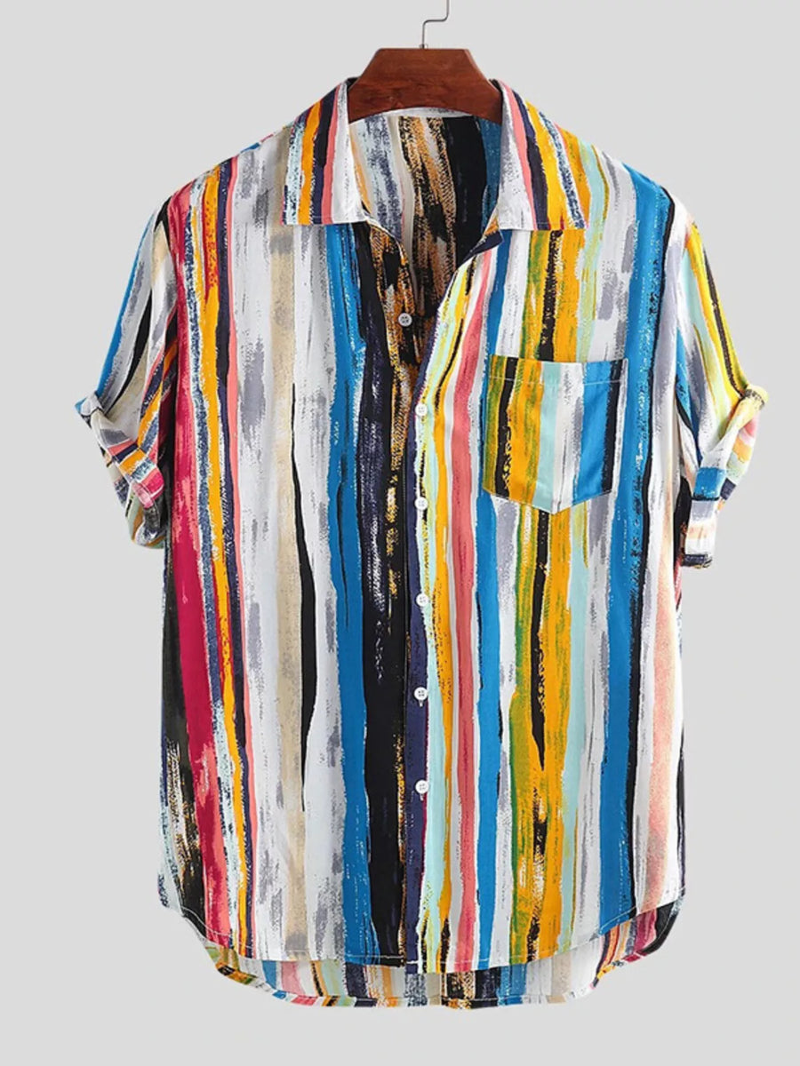 Spectrum Stripe Button-Up Shirt