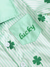Poppy Lane Lucky Clover Print Striped Shirt & Shorts Set — product view 5