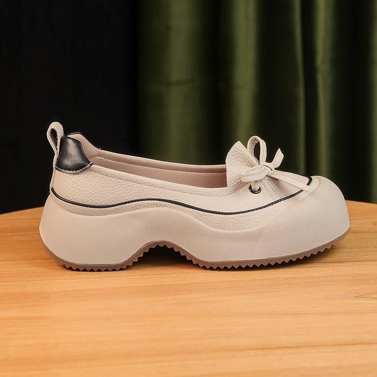 Retro Slip-On Thick-Sole Height-Increasing Casual Shoes