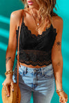 Women's lace V-neck cropped cami top