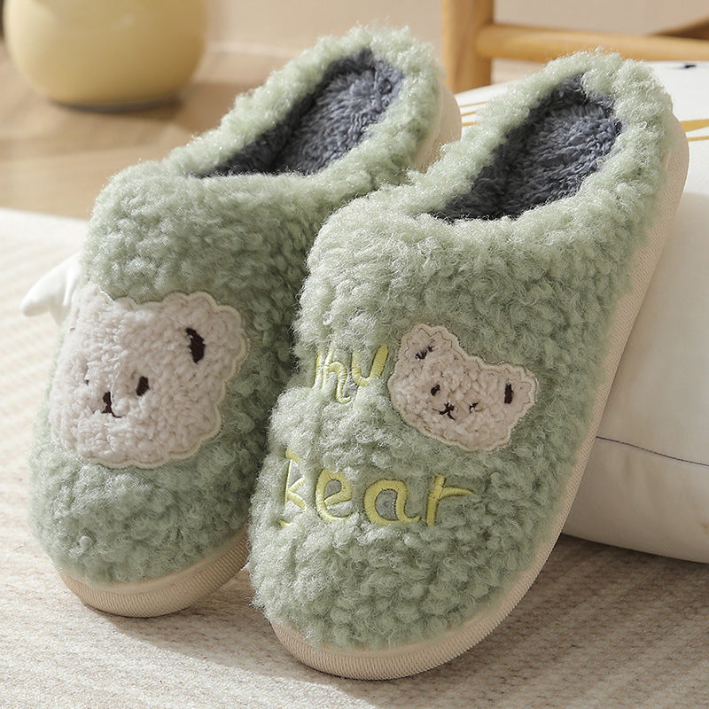 Unisex Bear Plush House Slippers | Anti-Slip Warm Indoor Shoes