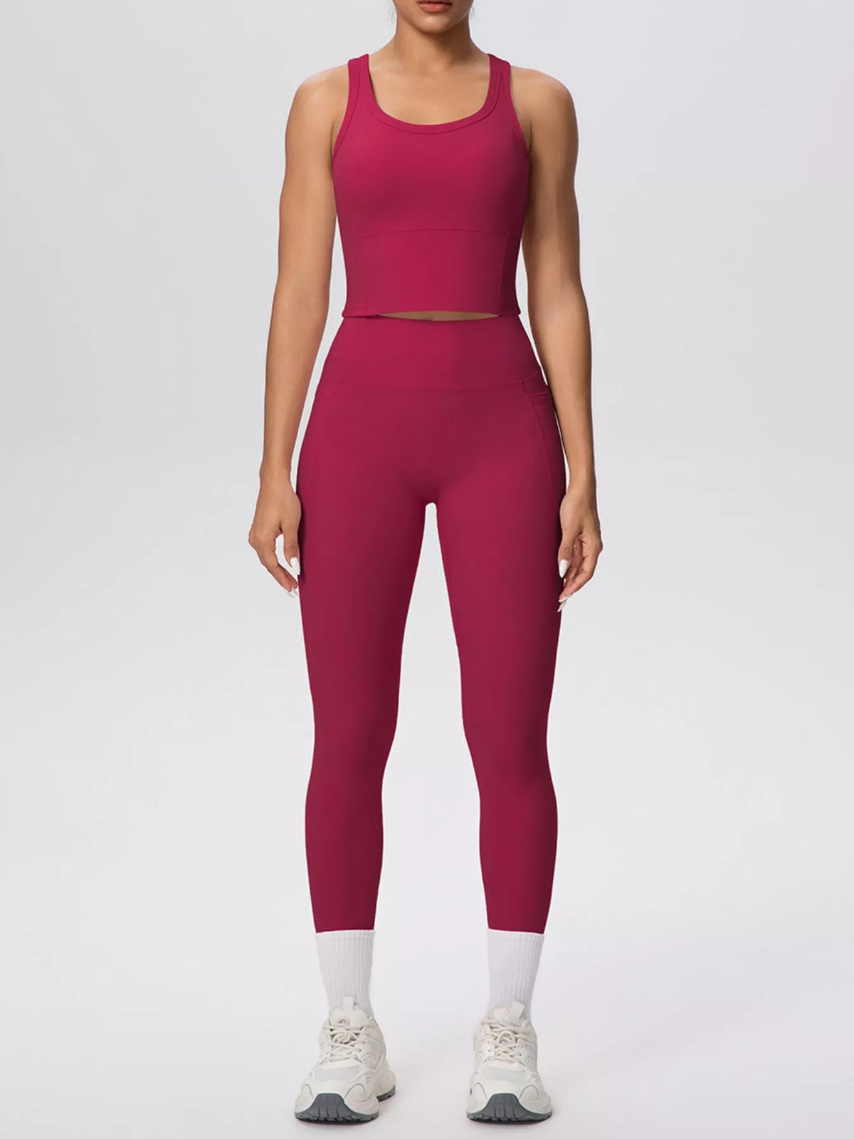 Scoop-Neck Tank & High-Waisted Leggings Set