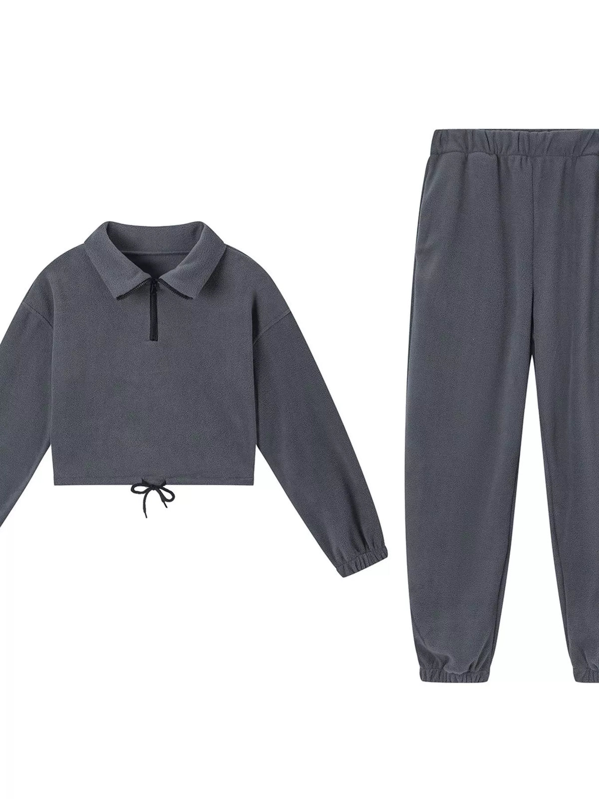 Women's Quarter Zip Sweatshirt and Pants Set — 2-Piece Matching Lounge Outfit