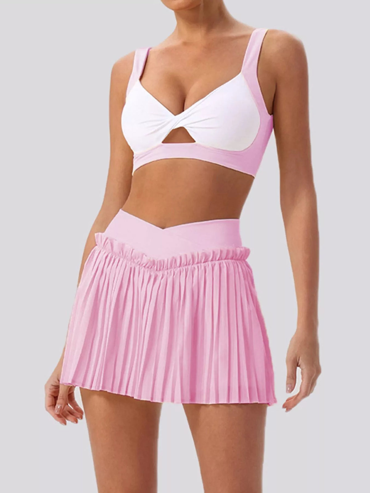 Pleated Skirt & Sleeveless Active Set