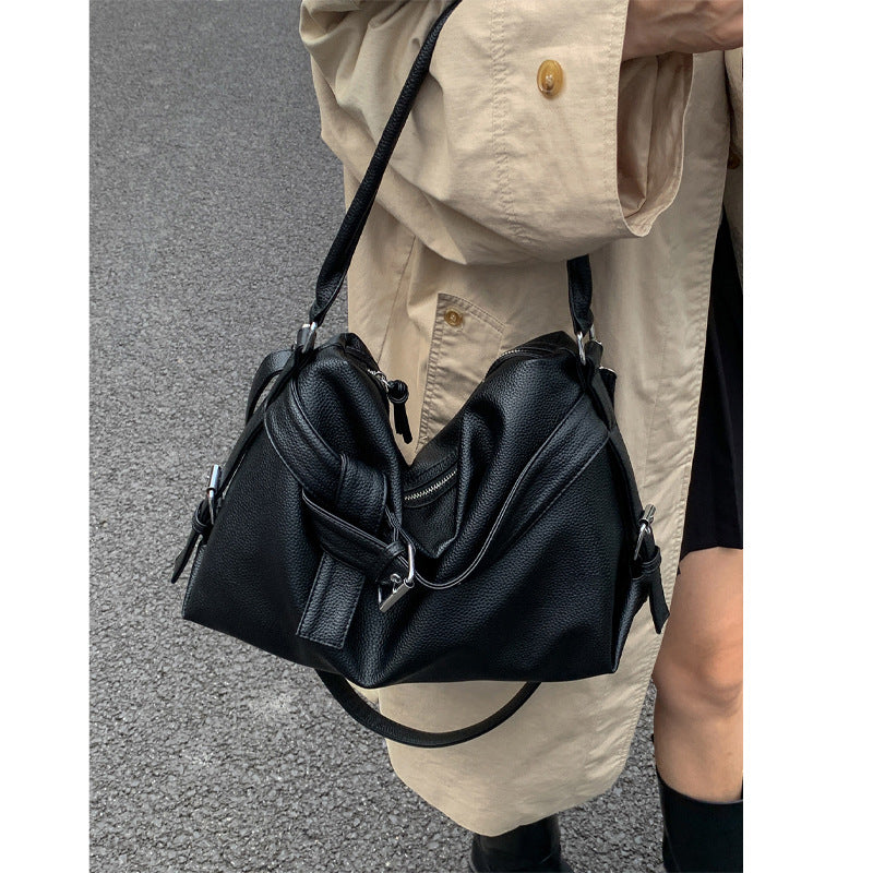 Retro Biker Underarm Bag – High-Capacity Edgy Crossbody