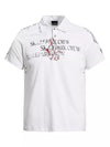 Men's white graphic cotton-blend polo