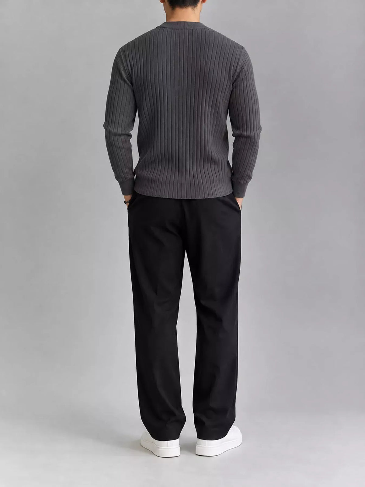 Men's Slim-Fit Ribbed Knit Top with Button Detail — photo 8
