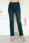 Judy Blue Sloane Button Fly Distressed-Hem Straight Jeans — product view 1