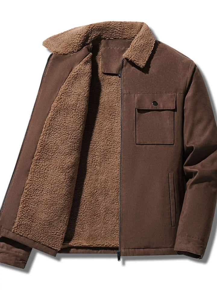 Men's Plush-Lined Utility Jacket — Plus Sizes