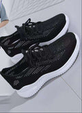 Flyknit Mesh Slip-On Athletic Shoes – Breathable Cushioned Unisex Sneakers