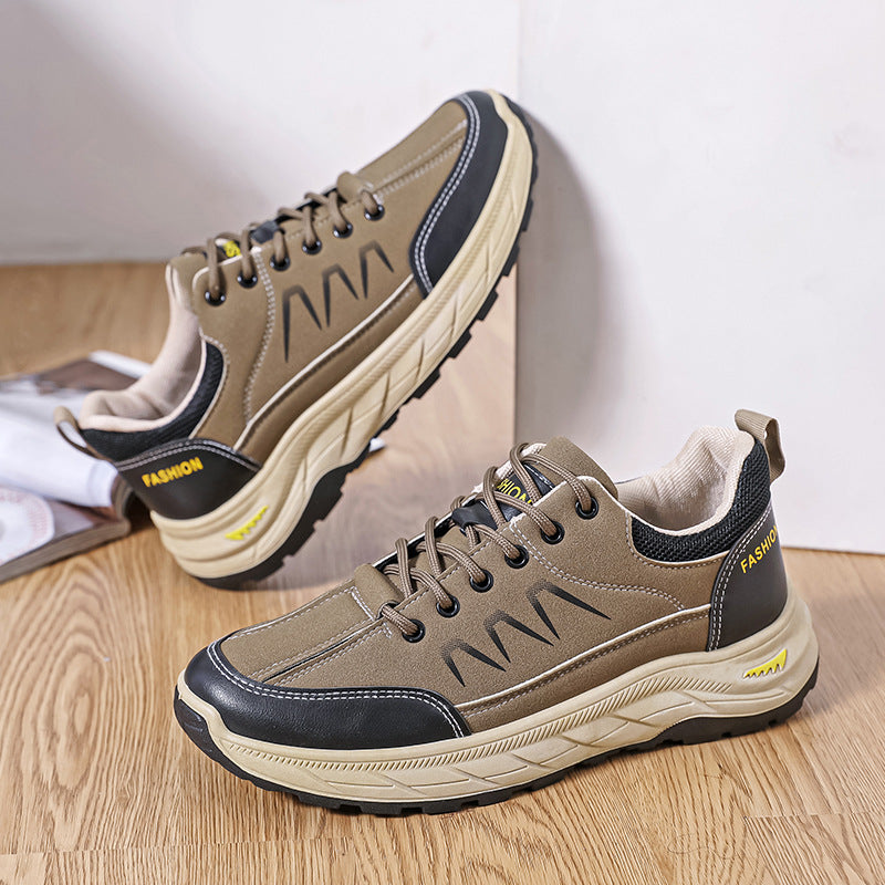 Men's Waterproof Thick-Sole Sneakers | Casual Lace-Up Shoes for Men
