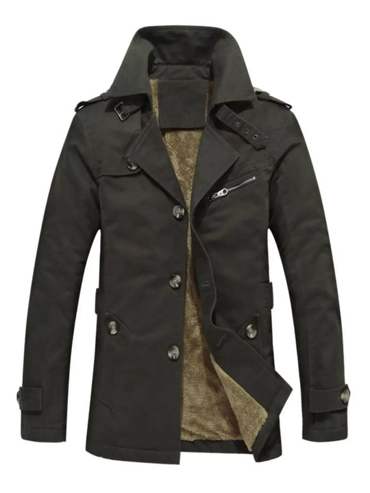 Another view: Men's Button-Front Cotton Coat