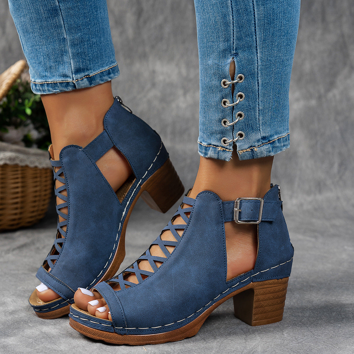 Women's Chunky Heel Sandals – Open Toe Block Heel Sandals for Women | Sizes 6–12